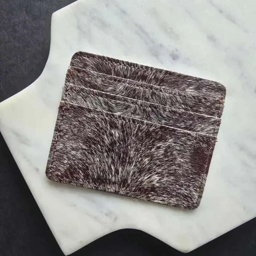 Genuine Hair-On Cowhide Wallet – Slim Western Card Holder