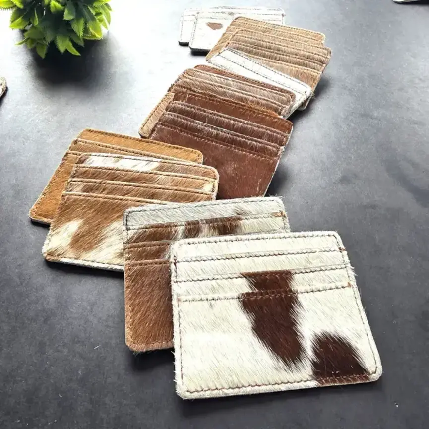 Genuine Hair-On Cowhide Wallet – Slim Western Card Holder