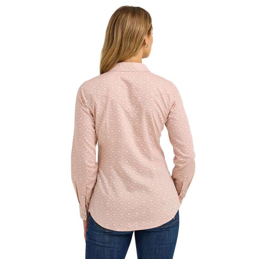 Retro Western Dress Snap Top - Pink