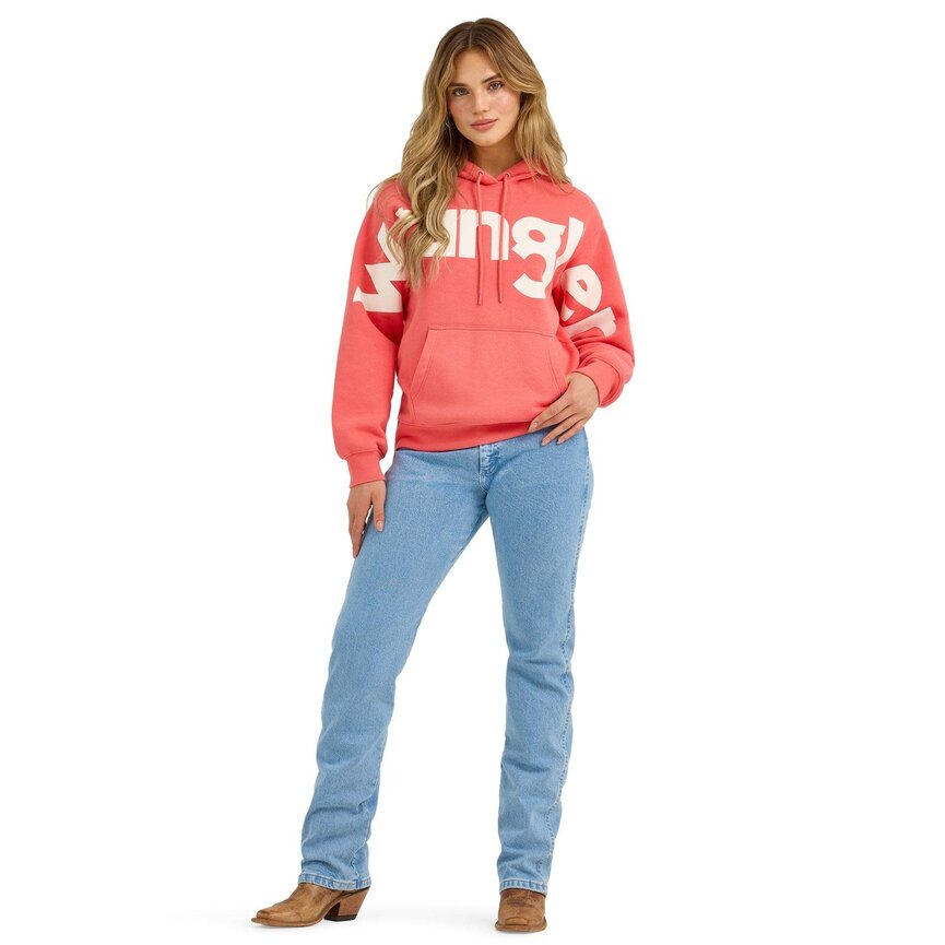 Retro Punchy Logo Hoodie - Coral