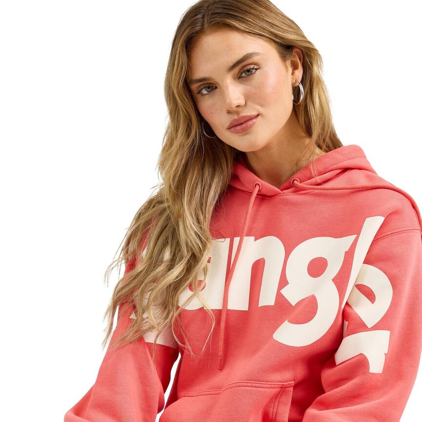 Retro Punchy Logo Hoodie - Coral