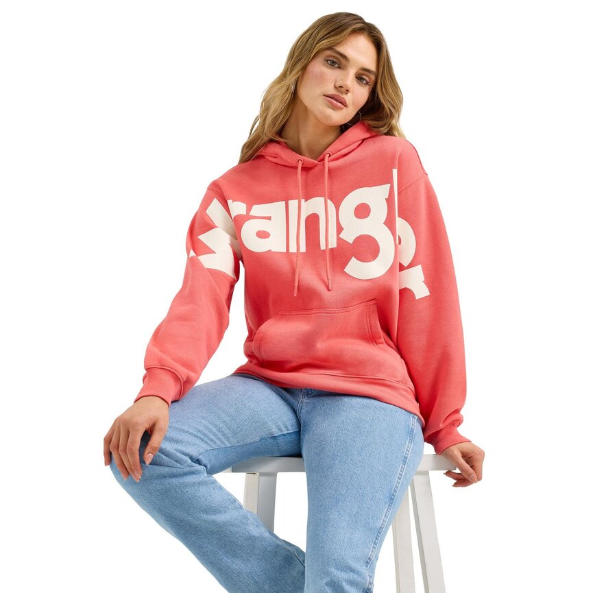 Retro Punchy Logo Hoodie - Coral