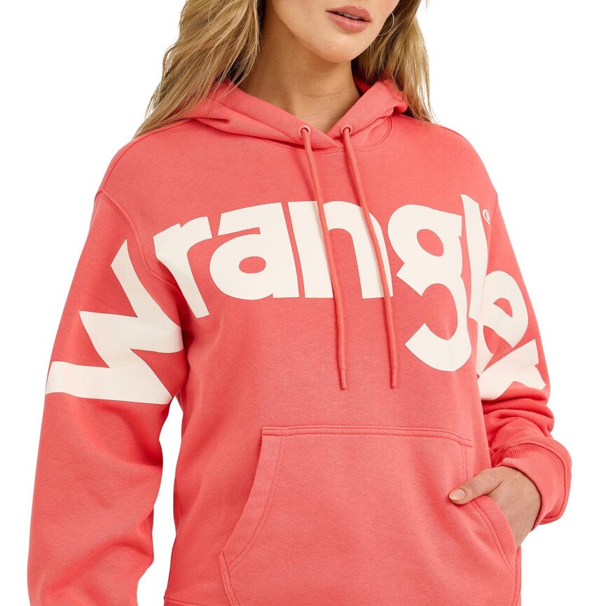 Retro Punchy Logo Hoodie - Coral