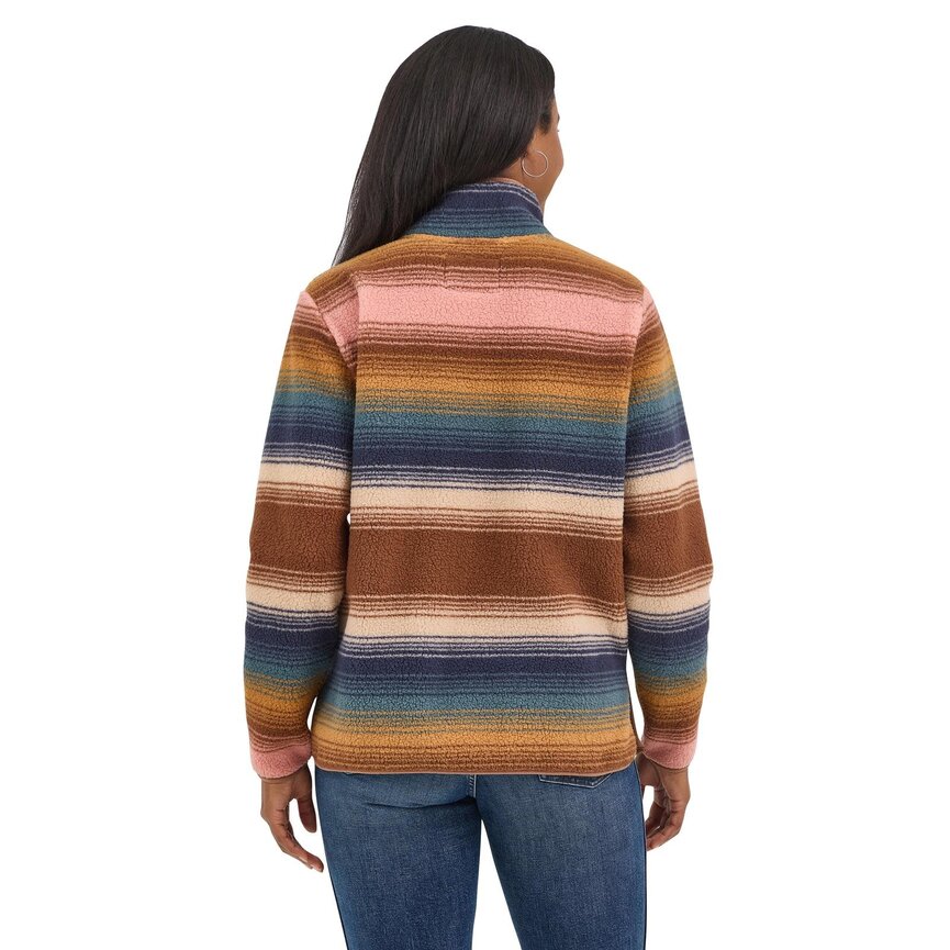 Retro Sherpa Zip Pullover - Serape