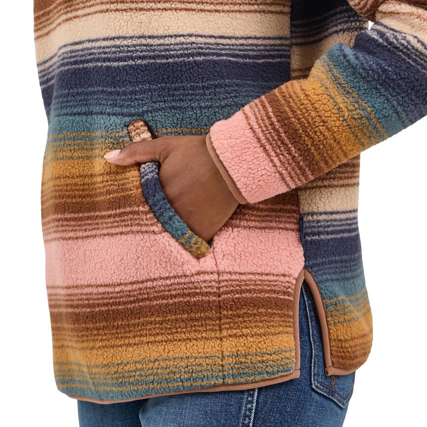 Retro Sherpa Zip Pullover - Serape