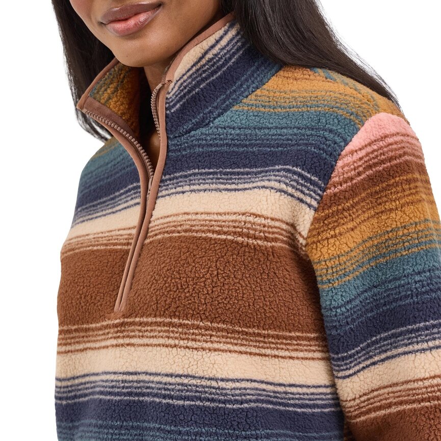 Retro Sherpa Zip Pullover - Serape