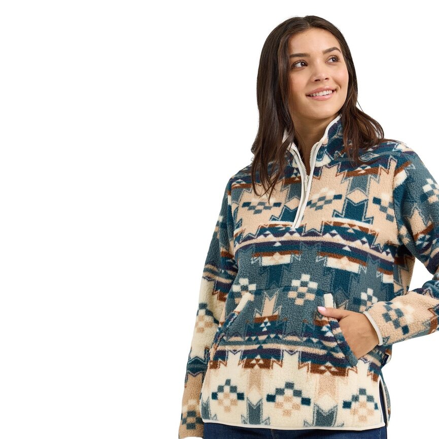 Retro Western Vintage Pullover - Aztec Blue