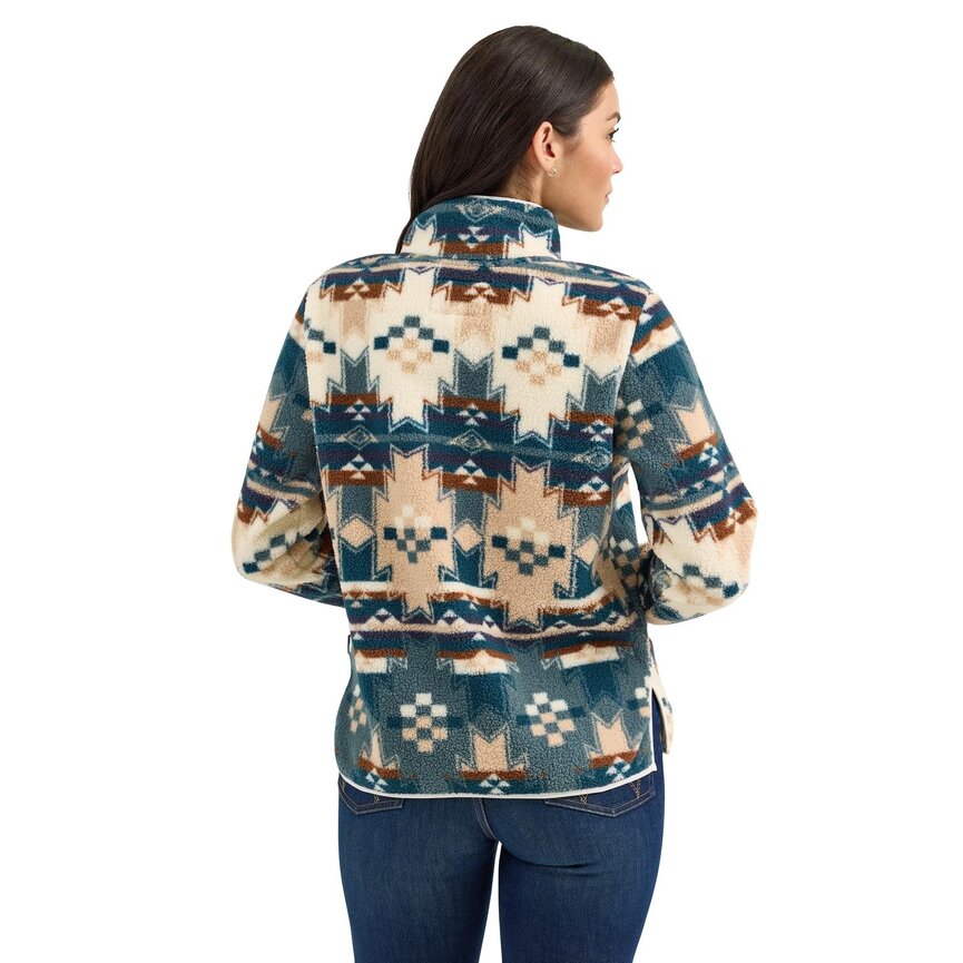 Retro Western Vintage Pullover - Aztec Blue