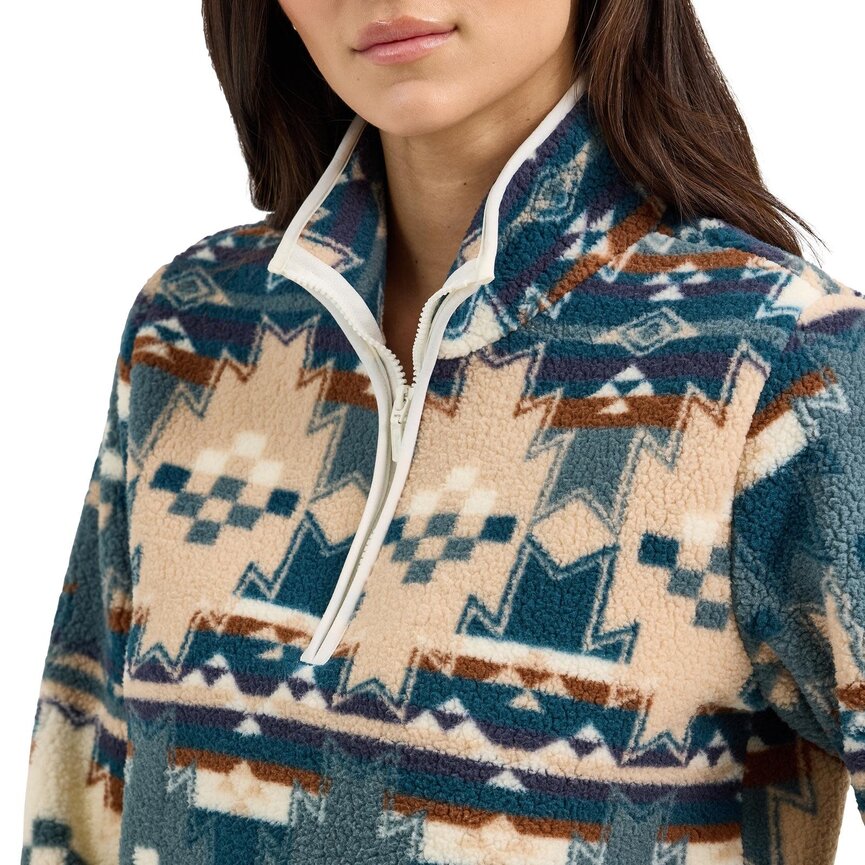 Retro Western Vintage Pullover - Aztec Blue