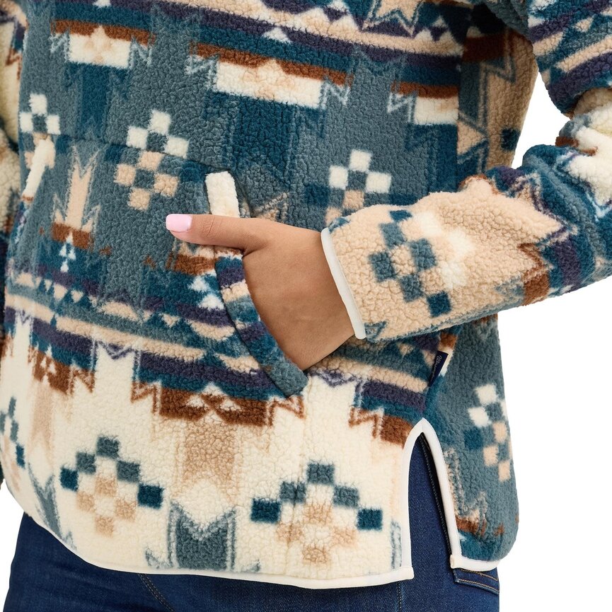Retro Western Vintage Pullover - Aztec Blue