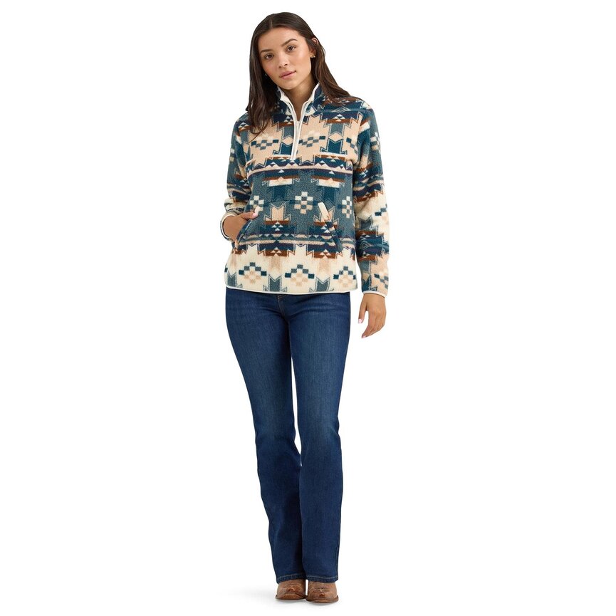 Retro Western Vintage Pullover - Aztec Blue