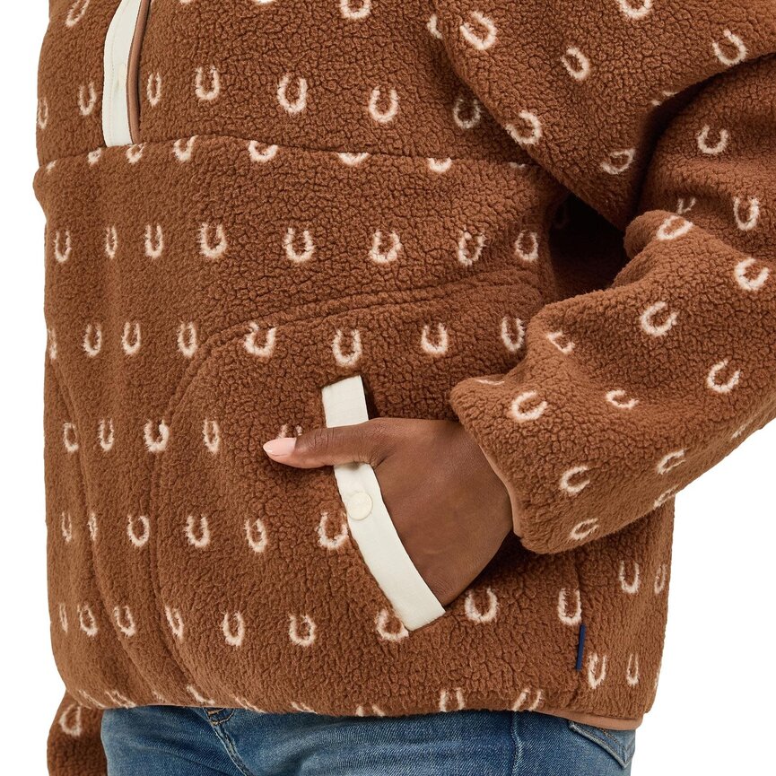 Retro Sherpa Snap Pullover - Horseshoe Brown