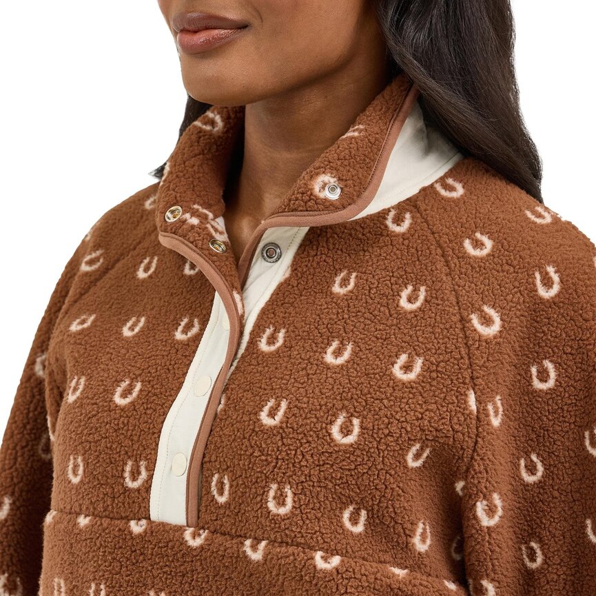 Retro Sherpa Snap Pullover - Horseshoe Brown