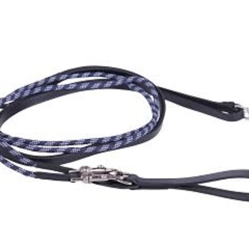 QHP Luxury Draw Reins - Black
