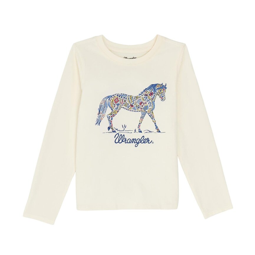 Girls Long Sleeve Graphic T-Shirt - White