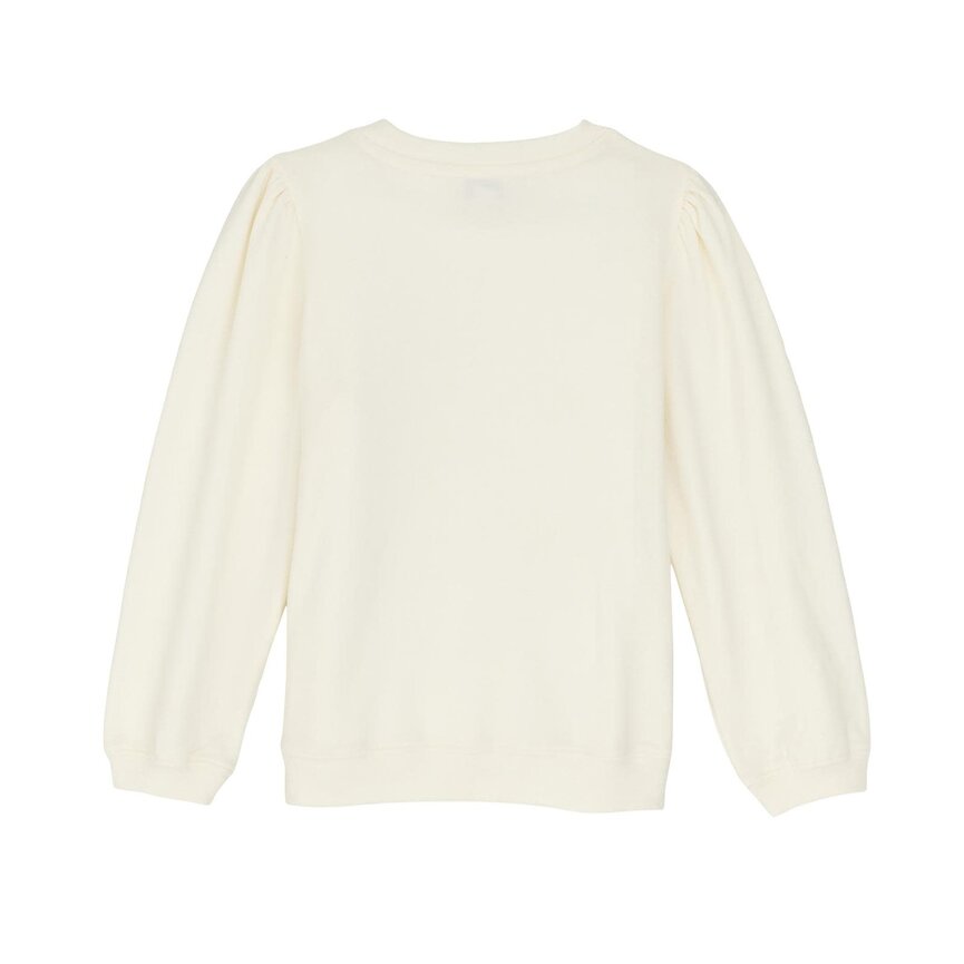 Girls Sweatshirt Crew - White