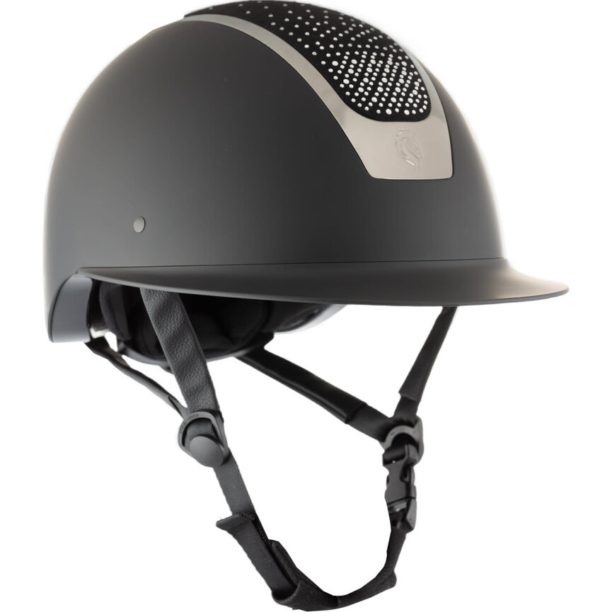 Crown MIPS Riding Helmet - Black/Silver Crystal