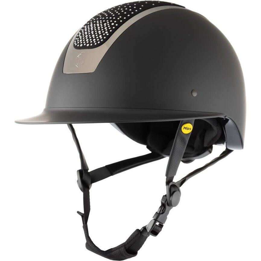 Crown MIPS Riding Helmet - Black/Silver Crystal
