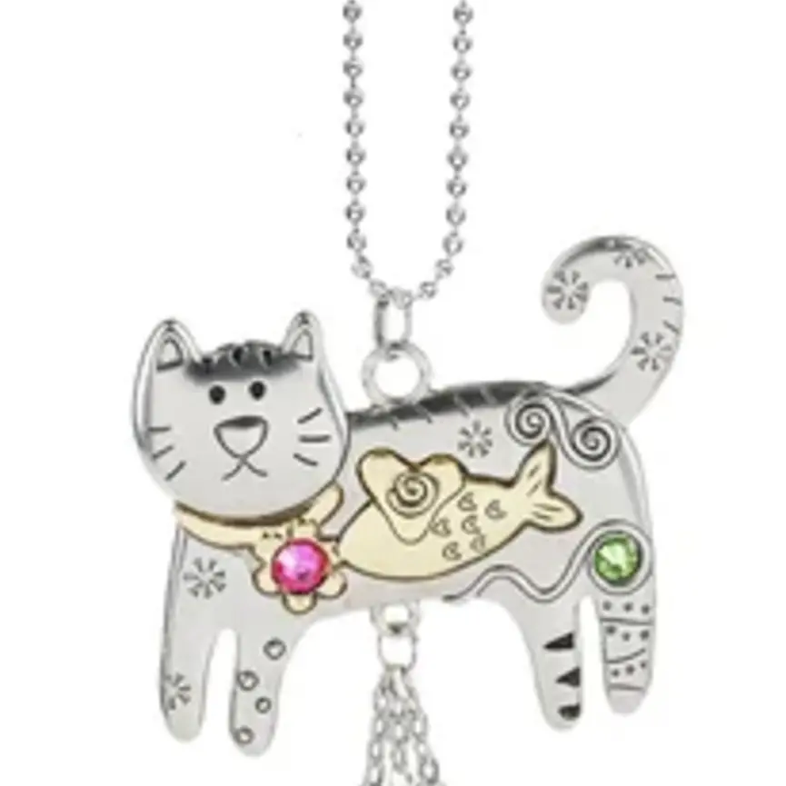 Car Charm - Silver Cat
