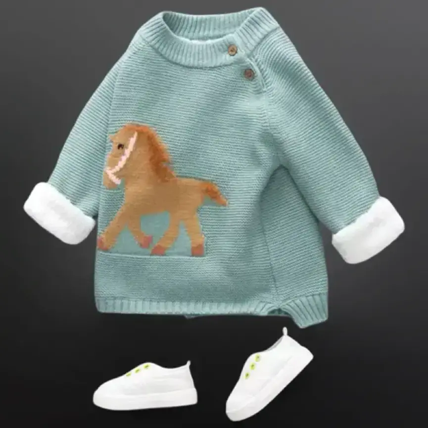 Equestrian Western Horse Knit Baby Sweater
