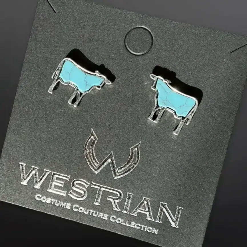 Farm Animal Faux Turquoise Earrings