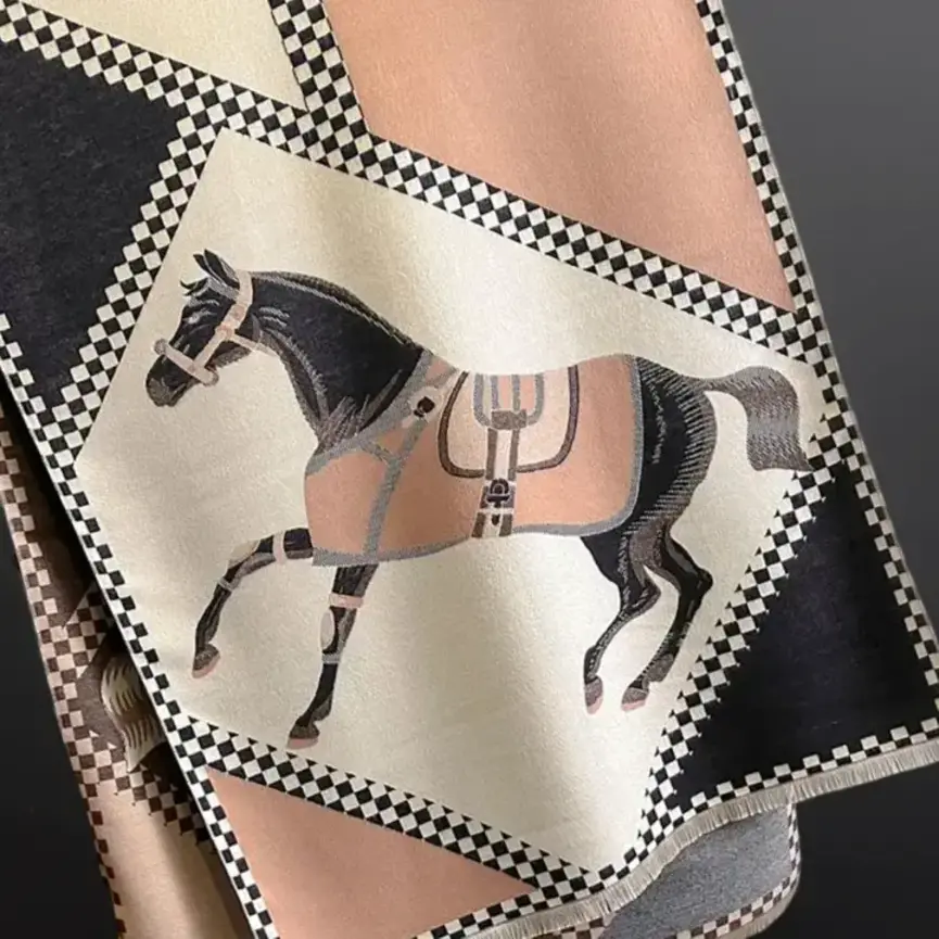 Equestrian Saddle Blanket Horse Winter Scarf