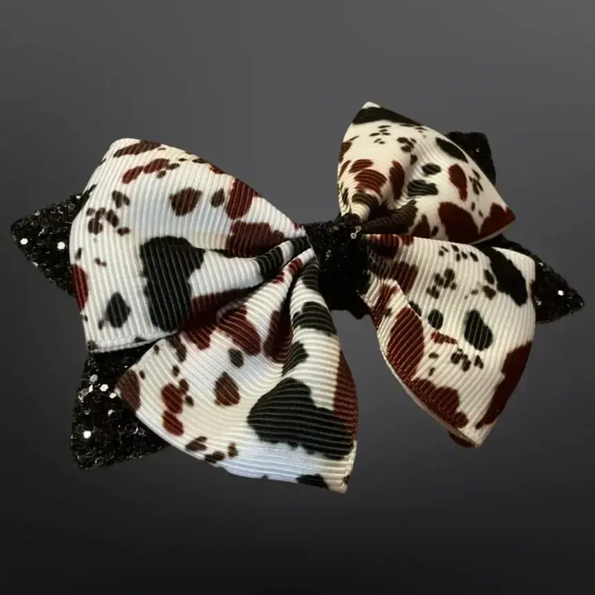 Western Cow Print Hair Bow