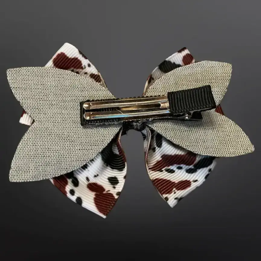 Western Cow Print Hair Bow