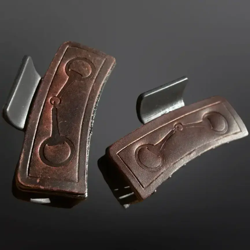 Equestrian Claw Clip Hair Pin with Snaffle Bit in Leather