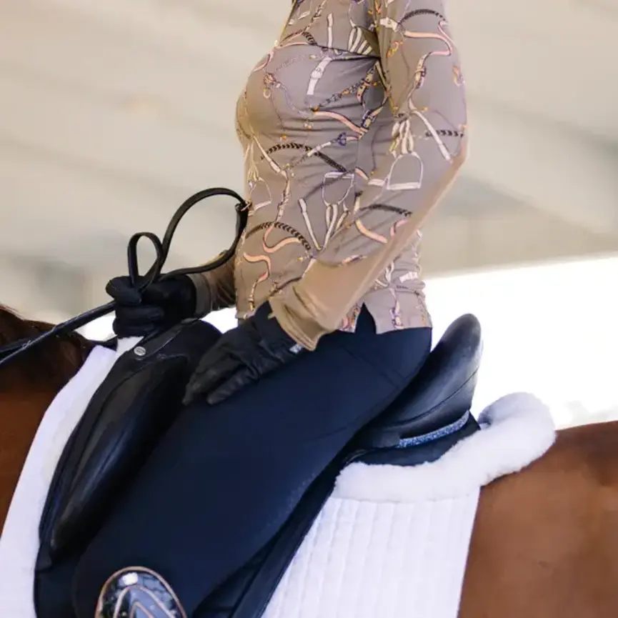 Long Sleeve Taupe Belts 1/4 Zip