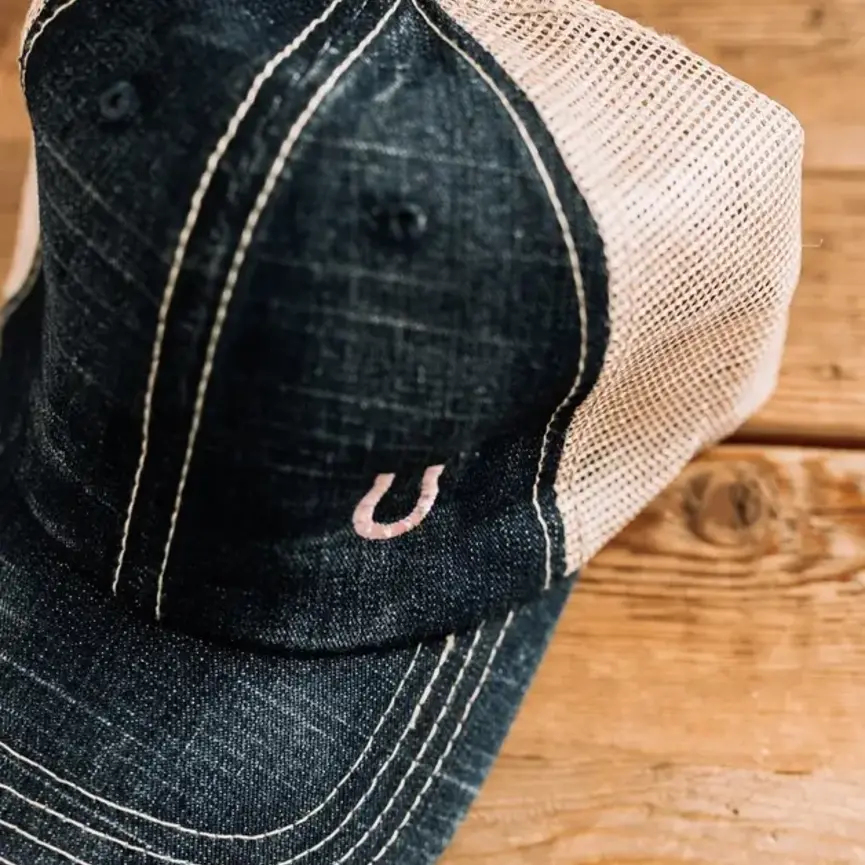Denim Horseshoe Trucker Hat