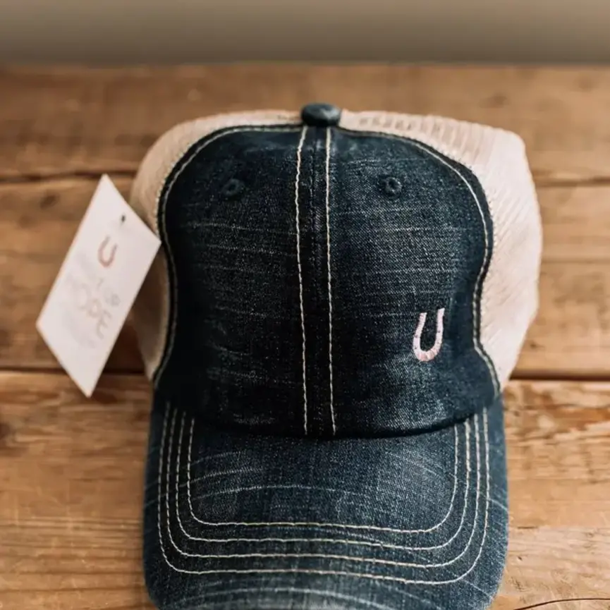 Denim Horseshoe Trucker Hat