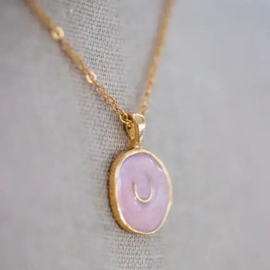 Pink Horseshoe Pendant Necklace