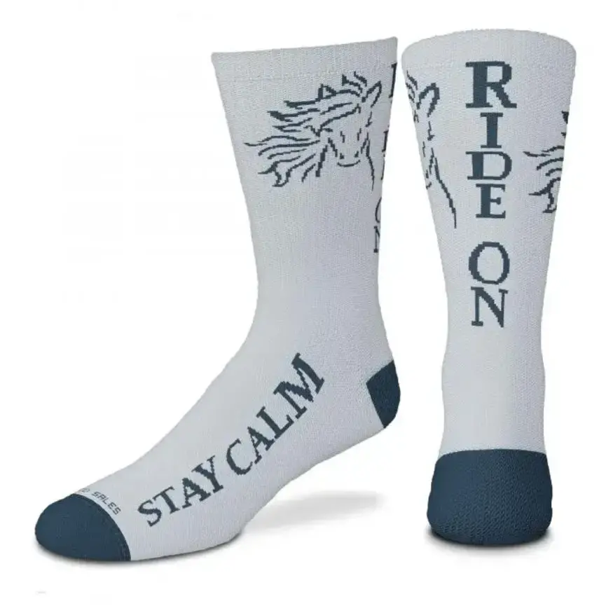 Stay Calm Youth Sock - Grey