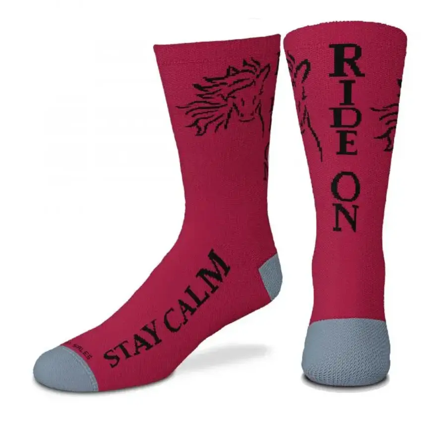 Stay Calm Youth Sock - Raspberry