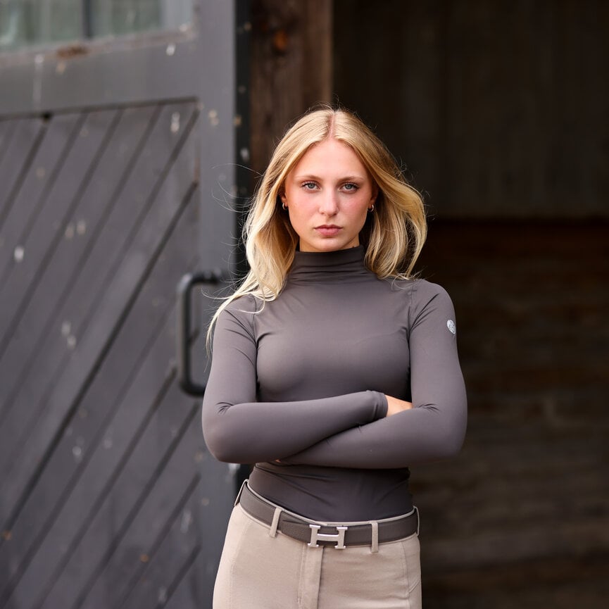 CHLOE HIGH COLLAR TECHNICAL TOP