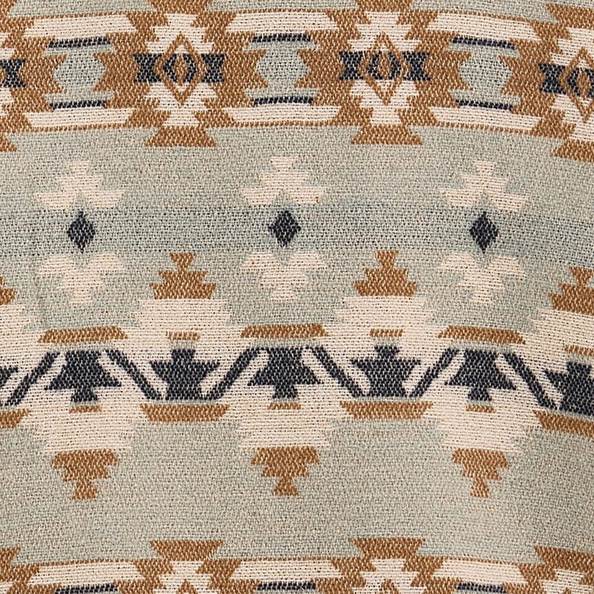 Retro Quilt Lined Jacquard Shacket - Green