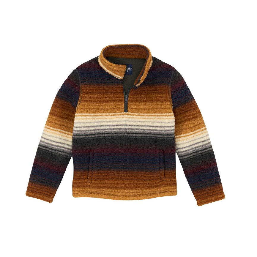Kid's  Sherpa 1/4 Zip Pullover - Multi Stripe