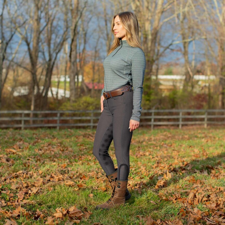 Lara Womens Houndstooth Quarter Zip - Navy/White