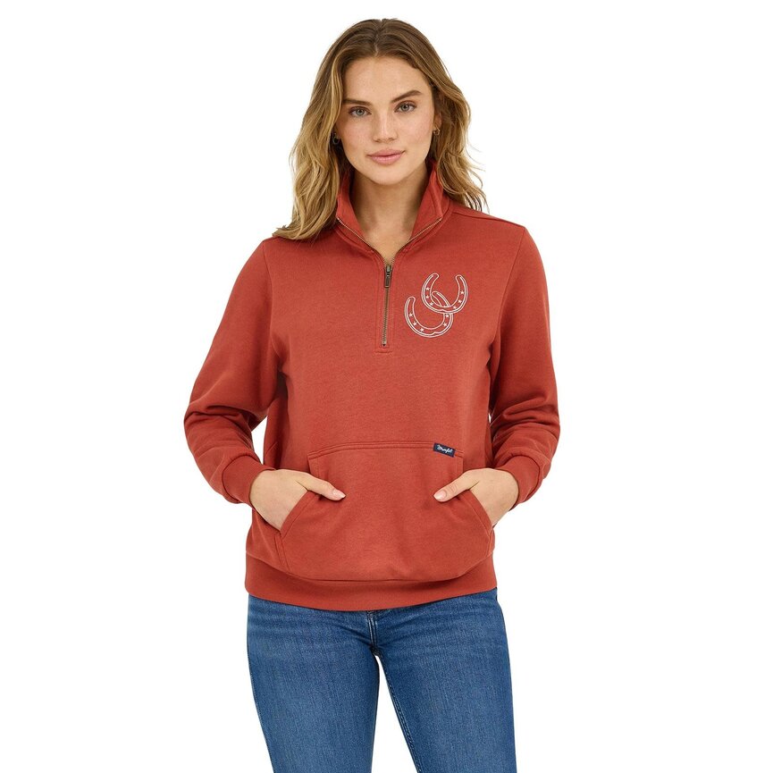 Retro Americana Horseshoe Pullover in Rust