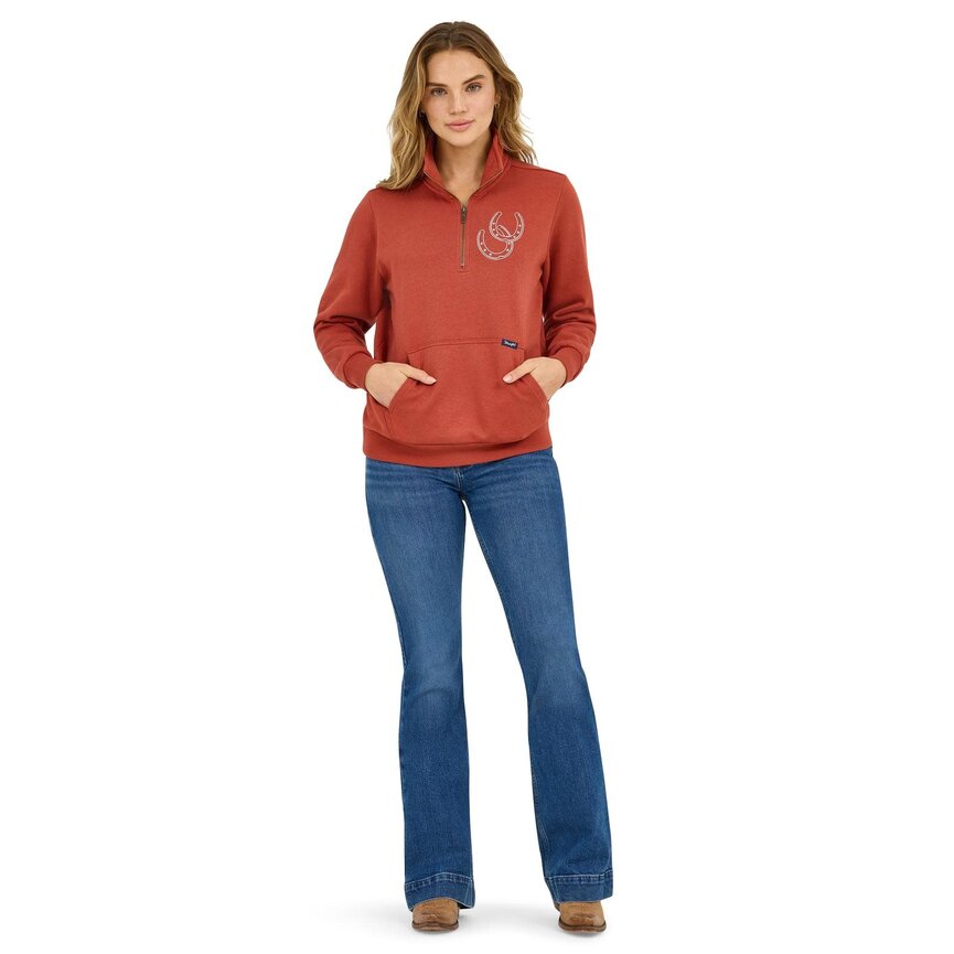 Retro Americana Horseshoe Pullover in Rust