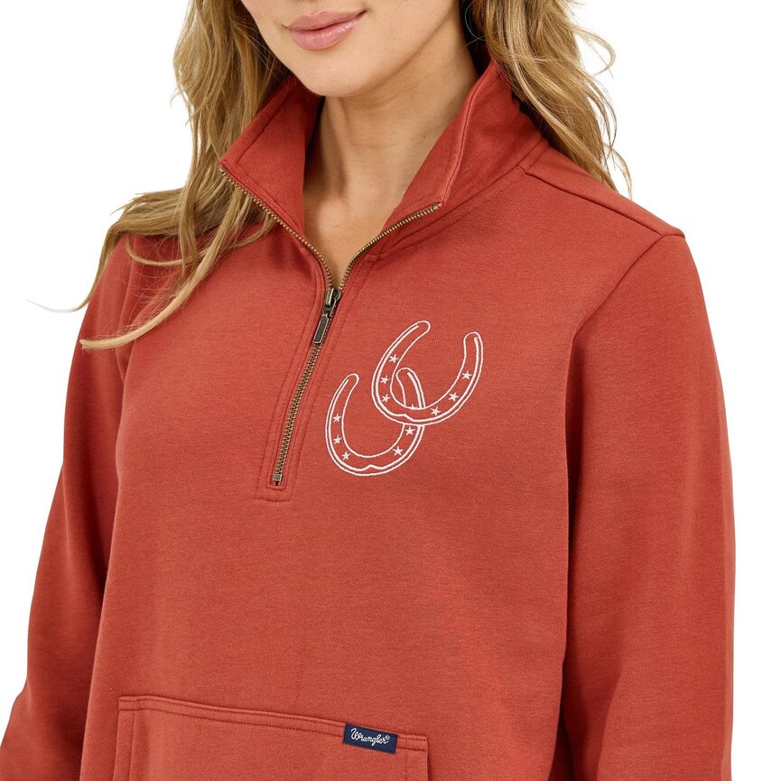 Retro Americana Horseshoe Pullover in Rust