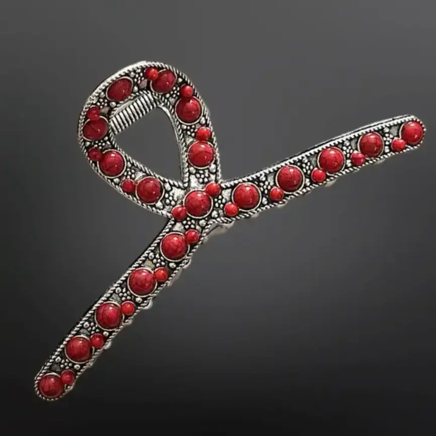 Western  Beaded Claw Hair Clip