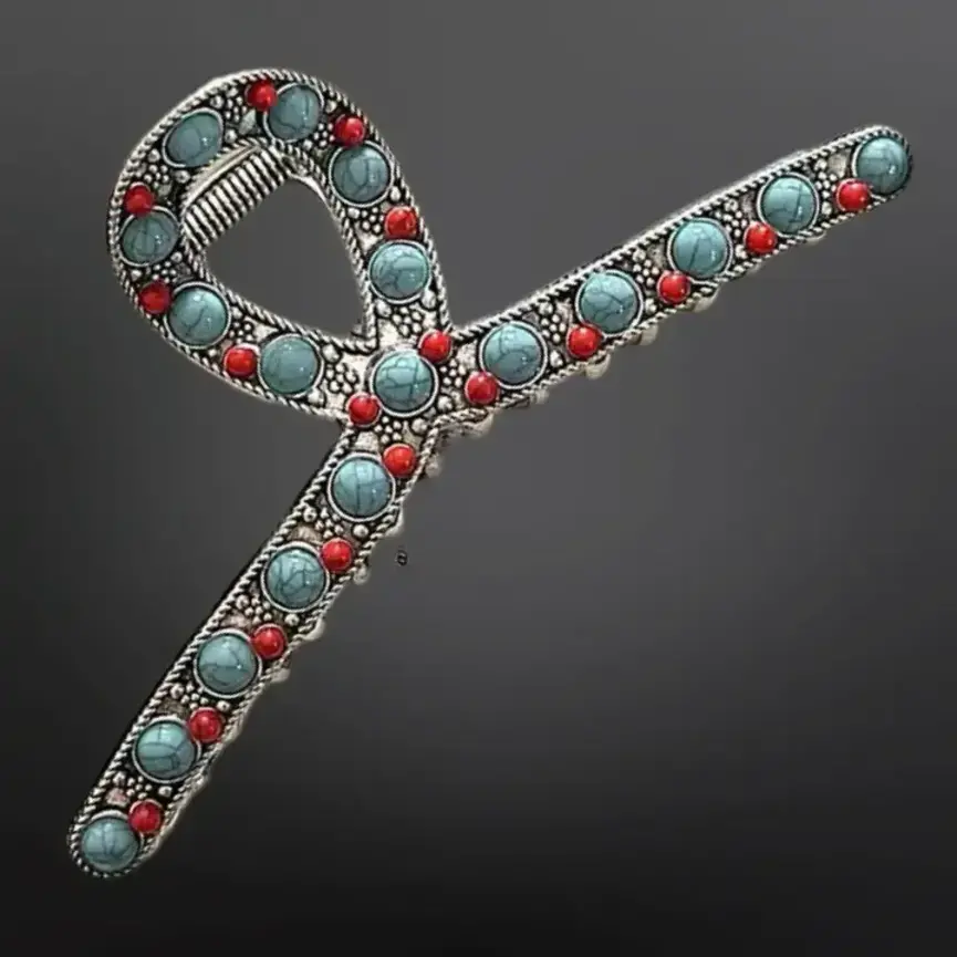 Western  Beaded Claw Hair Clip