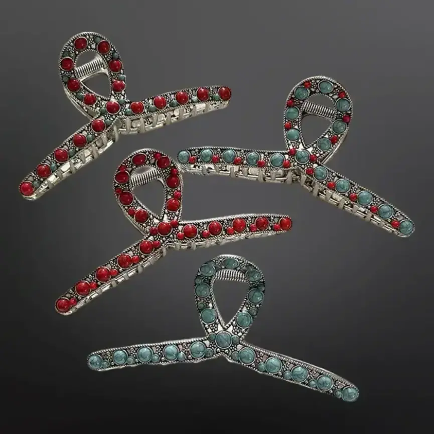 Western  Beaded Claw Hair Clip