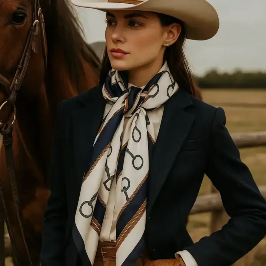Snaffle Bit Satin Scarf Wild Rag