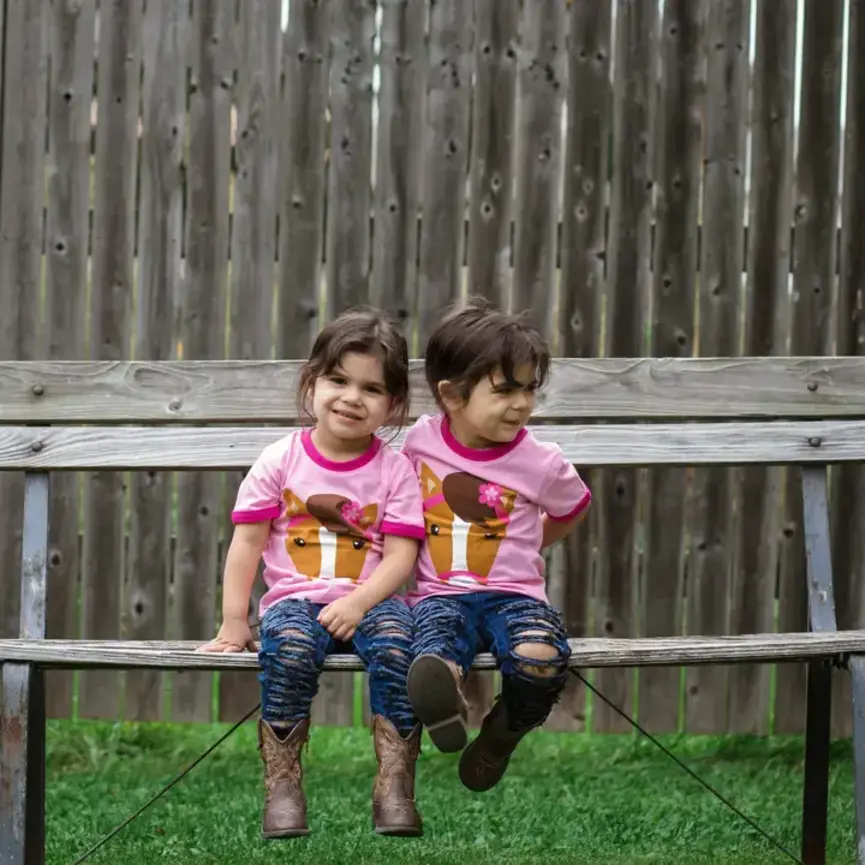 Kids Pink Horse Shirt -