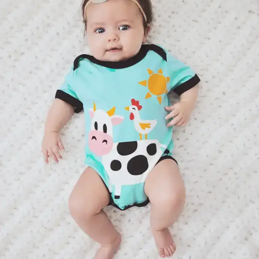 Baby Cow & Chicken Bodysuit