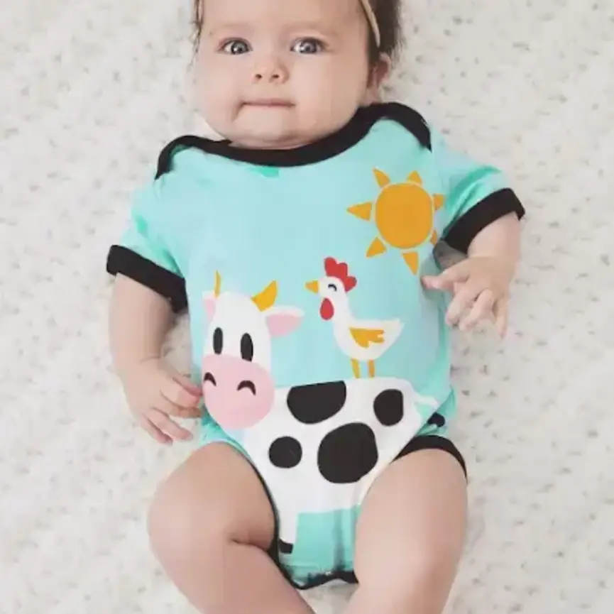 Baby Cow & Chicken Bodysuit