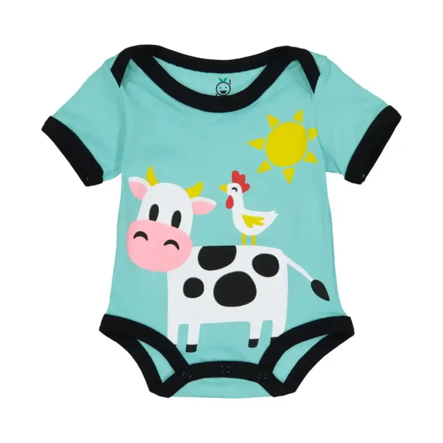 Baby Cow & Chicken Bodysuit